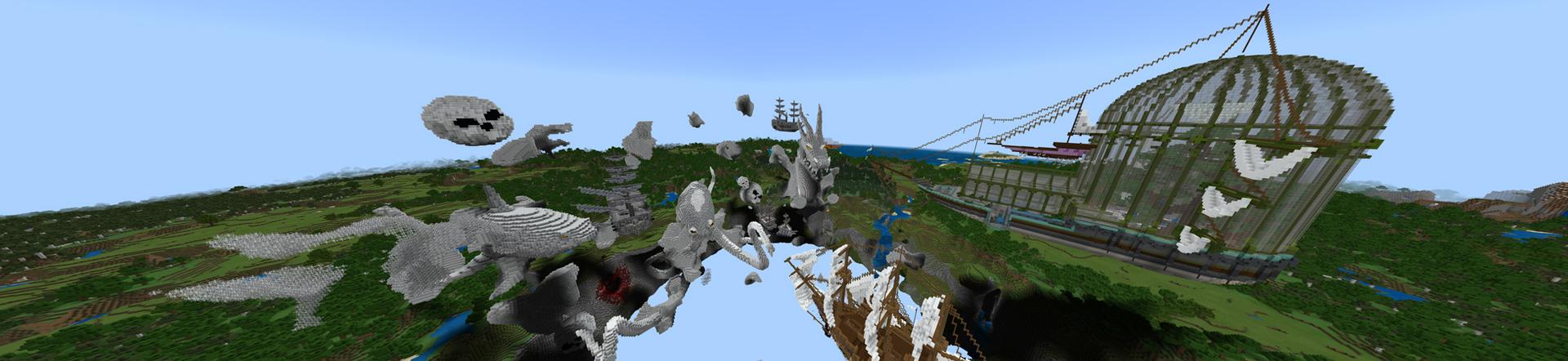 Panorama of the Minecraft Bedrock Marketplace product Above the Clouds created by Razzleberries.