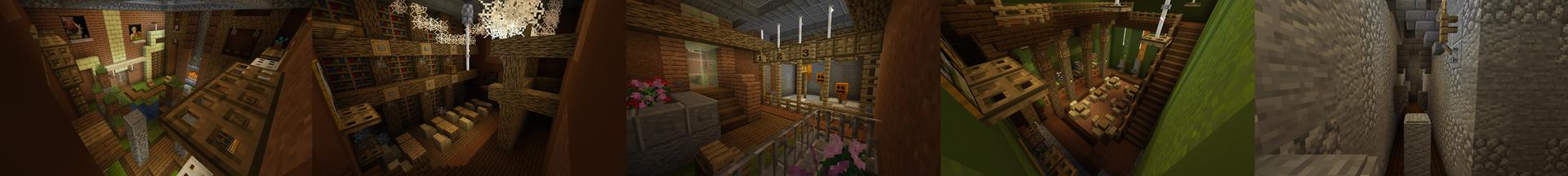 Panorama of the Minecraft Bedrock Marketplace product Advanced Hideout: Mountain created by Razzleberries.