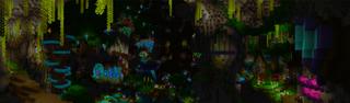 Panorama of the Minecraft Bedrock Marketplace product Alien Forest created by Razzleberries.