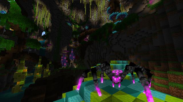 Screenshot of the Minecraft Bedrock Marketplace product Alien Forest created by Razzleberries.