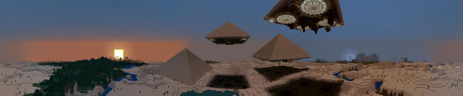 Panorama of the Minecraft Bedrock Marketplace product Alien Pyramids created by Razzleberries.