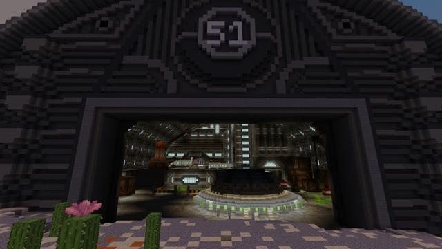 Screenshot of the Minecraft Bedrock Marketplace product Area 51 Alien Invasion created by Razzleberries.