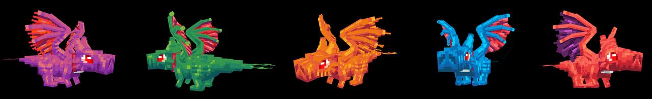 Panorama of the Minecraft Bedrock Marketplace product Baby Dragons created by Razzleberries.