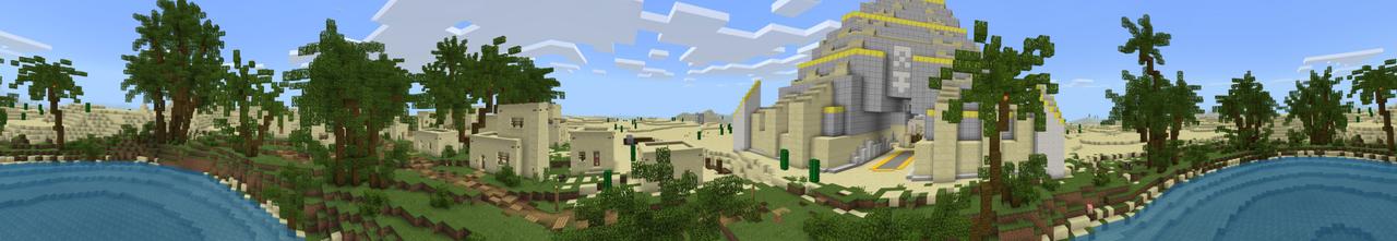 Panorama of the Minecraft Bedrock Marketplace product Better Biomes: Desert created by Razzleberries.
