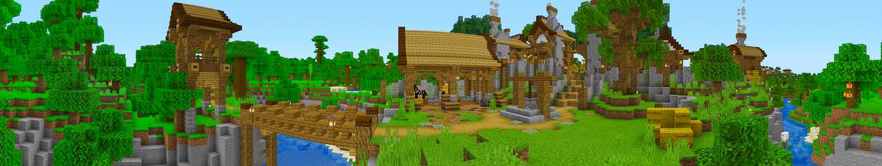 Panorama of the Minecraft Bedrock Marketplace product Better Villages created by Razzleberries.