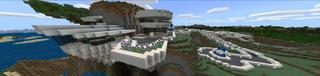 Panorama of the Minecraft Bedrock Marketplace product Billionaire Cliffside Mansion created by Razzleberries.