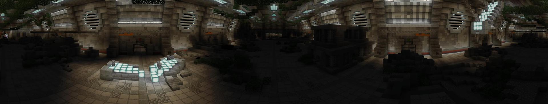 Panorama of the Minecraft Bedrock Marketplace product BlackIron Bunker created by Razzleberries.
