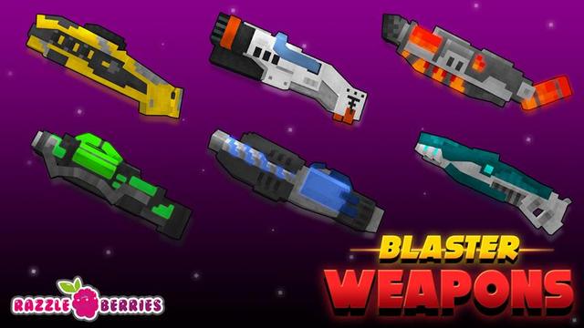 Thumbnail of the Minecraft Bedrock Marketplace product Blaster Weapons created by Razzleberries.