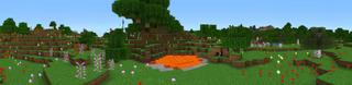 Panorama of the Minecraft Bedrock Marketplace product Camouflage Lava Base created by Razzleberries.