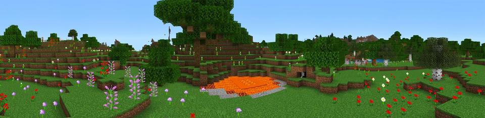 Panorama of the Minecraft Bedrock Marketplace product Camouflage Lava Base created by Razzleberries.