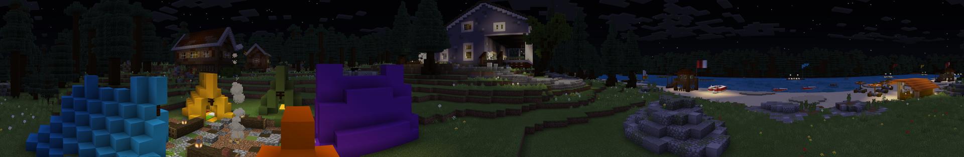 Panorama of the Minecraft Bedrock Marketplace product Camp Fear created by Razzleberries.