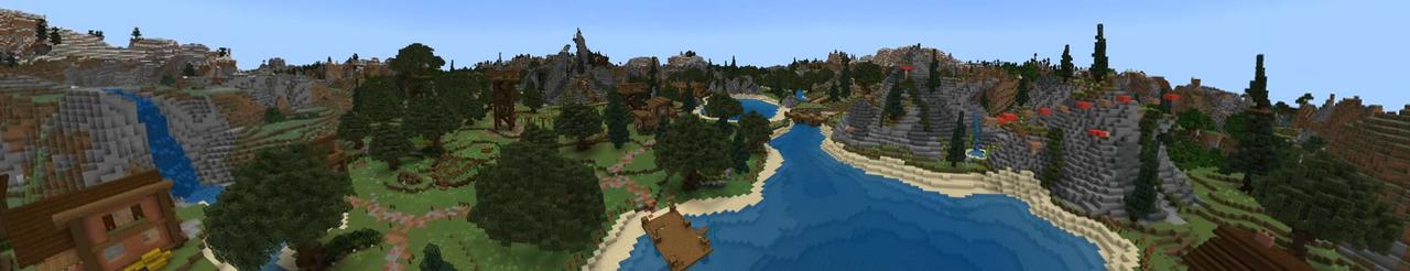 Panorama of the Minecraft Bedrock Marketplace product Camp Retreat created by Razzleberries.