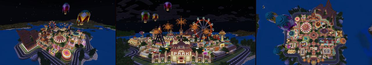 Panorama of the Minecraft Bedrock Marketplace product Carnival created by Razzleberries.