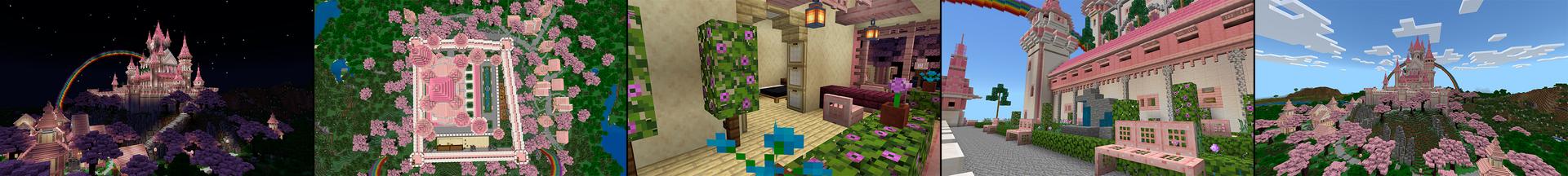 Panorama of the Minecraft Bedrock Marketplace product Cherry Blossom Castle created by Razzleberries.