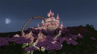 Screenshot of the Minecraft Bedrock Marketplace product Cherry Blossom Castle created by Razzleberries.
