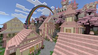 Screenshot of the Minecraft Bedrock Marketplace product Cherry Blossom Castle created by Razzleberries.