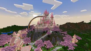 Screenshot of the Minecraft Bedrock Marketplace product Cherry Blossom Castle created by Razzleberries.