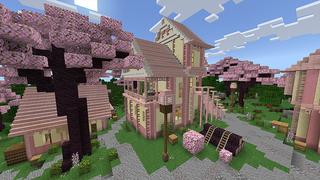 Screenshot of the Minecraft Bedrock Marketplace product Cherry Blossom Castle created by Razzleberries.