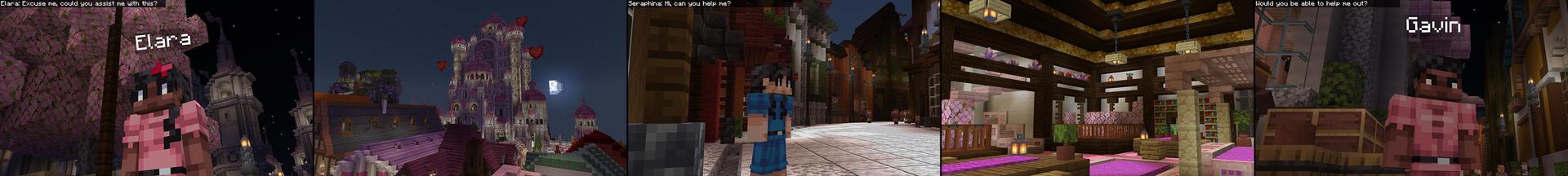 Panorama of the Minecraft Bedrock Marketplace product Cherry Kingdom created by Razzleberries.