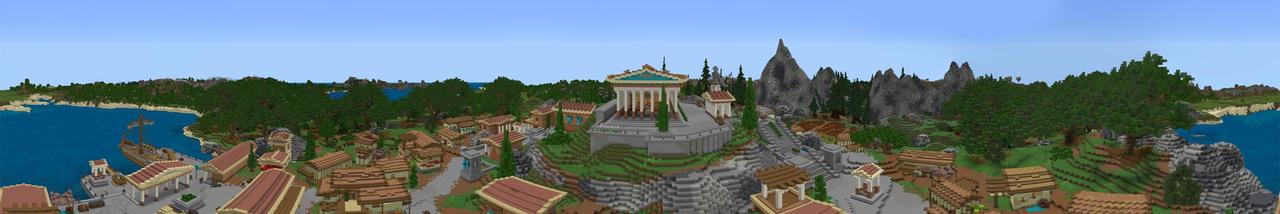 Panorama of the Minecraft Bedrock Marketplace product City of Elysium created by Razzleberries.