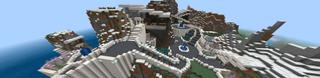Panorama of the Minecraft Bedrock Marketplace product Cliffside Mansions created by Razzleberries.