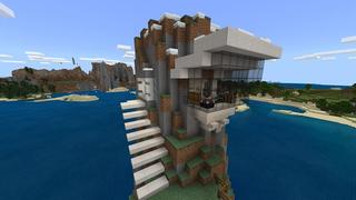 Screenshot of the Minecraft Bedrock Marketplace product Cliffside Mansions created by Razzleberries.