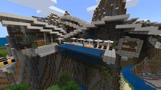 Screenshot of the Minecraft Bedrock Marketplace product Cliffside Mansions created by Razzleberries.