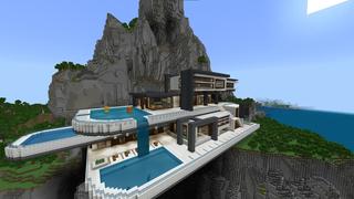 Screenshot of the Minecraft Bedrock Marketplace product Cliffside Millionaire Estate created by Razzleberries.