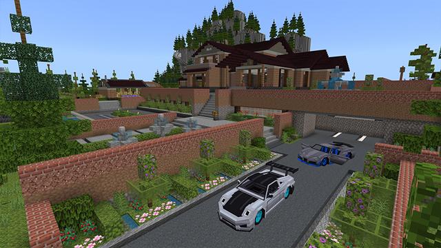 Screenshot of the Minecraft Bedrock Marketplace product Cozy Pine Mansion created by Razzleberries.