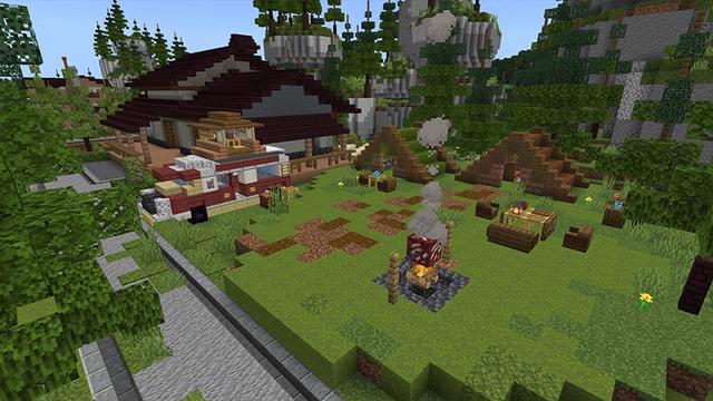 Screenshot of the Minecraft Bedrock Marketplace product Cozy Pine Mansion created by Razzleberries.