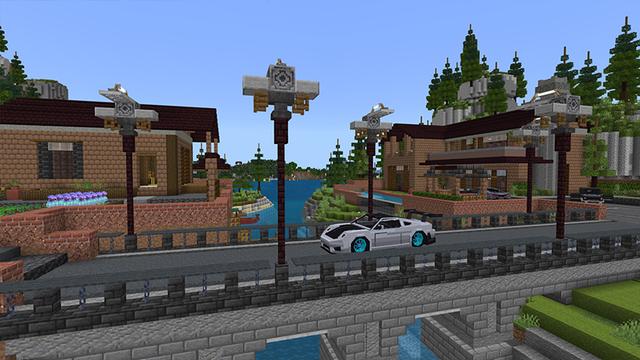 Screenshot of the Minecraft Bedrock Marketplace product Cozy Pine Mansion created by Razzleberries.