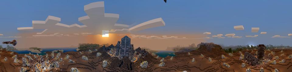 Panorama of the Minecraft Bedrock Marketplace product Crash Site created by Razzleberries.
