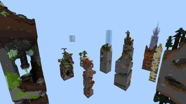 Screenshot of the Minecraft Bedrock Marketplace product Crazy Chunk Survival created by Razzleberries.