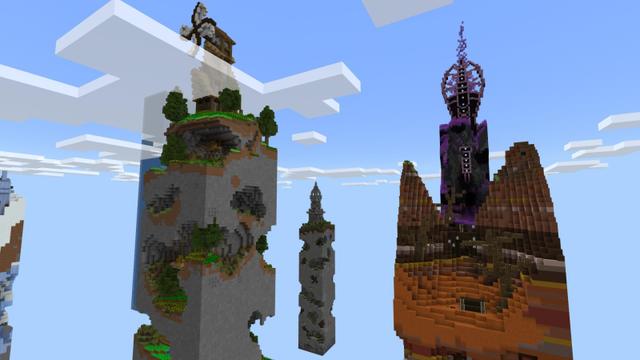 Screenshot of the Minecraft Bedrock Marketplace product Crazy Chunk Survival created by Razzleberries.
