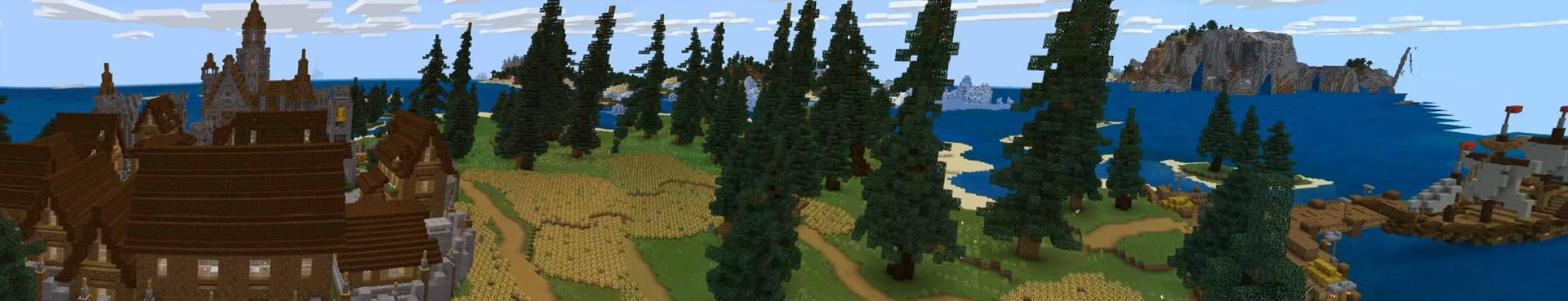 Panorama of the Minecraft Bedrock Marketplace product Crimson Castle created by Razzleberries.