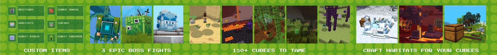 Panorama of the Minecraft Bedrock Marketplace product Cubees created by Razzleberries.