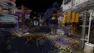 Screenshot of the Minecraft Bedrock Marketplace product Cyberpunk Space Station created by Razzleberries.