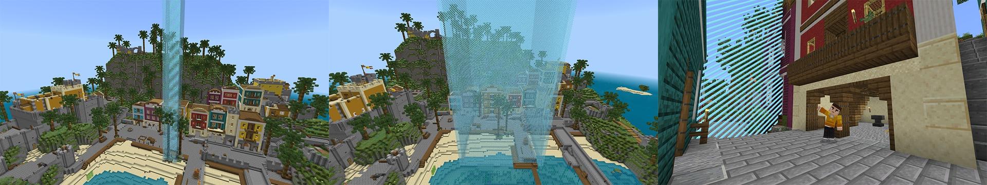 Panorama of the Minecraft Bedrock Marketplace product Day=Border created by Razzleberries.