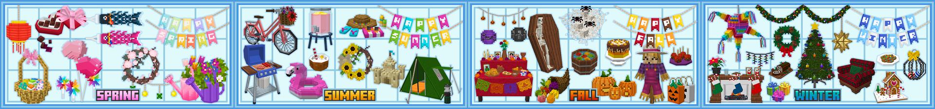 Panorama of the Minecraft Bedrock Marketplace product Decocraft Seasons created by Razzleberries.