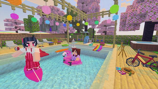 Screenshot of the Minecraft Bedrock Marketplace product Decocraft Seasons created by Razzleberries.