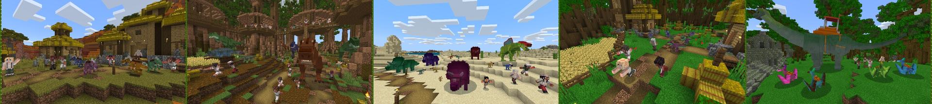 Panorama of the Minecraft Bedrock Marketplace product Dinos created by Razzleberries.