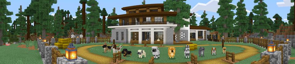 Panorama of the Minecraft Bedrock Marketplace product Doggos created by Razzleberries.