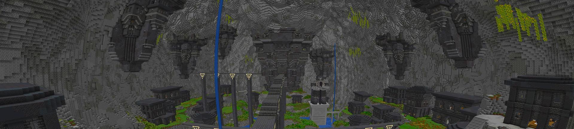 Panorama of the Minecraft Bedrock Marketplace product Dwarven Base created by Razzleberries.