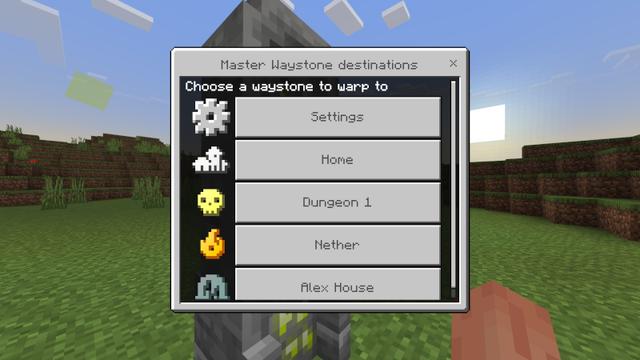 Screenshot of the Minecraft Bedrock Marketplace product Easy Warps created by Razzleberries.