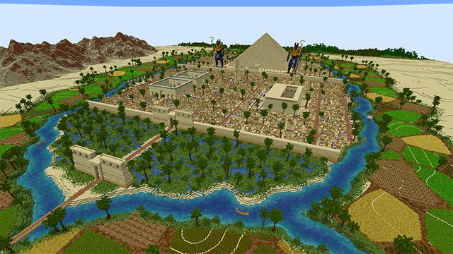 Screenshot of the Minecraft Bedrock Marketplace product Egyptian Oasis created by Razzleberries.