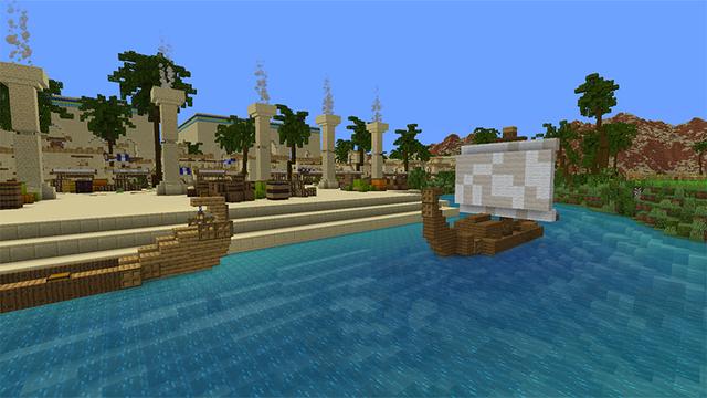 Screenshot of the Minecraft Bedrock Marketplace product Egyptian Oasis created by Razzleberries.