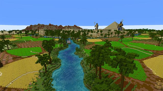 Screenshot of the Minecraft Bedrock Marketplace product Egyptian Oasis created by Razzleberries.