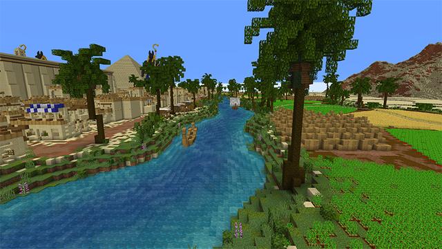 Screenshot of the Minecraft Bedrock Marketplace product Egyptian Oasis created by Razzleberries.