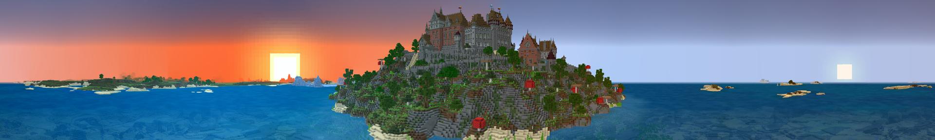 Panorama of the Minecraft Bedrock Marketplace product Eltz Castle created by Razzleberries.