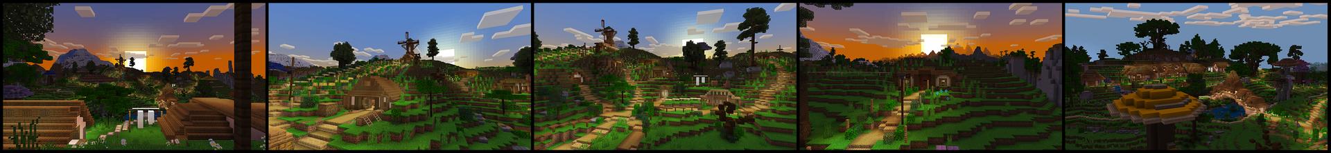Panorama of the Minecraft Bedrock Marketplace product Elven Plains created by Razzleberries.